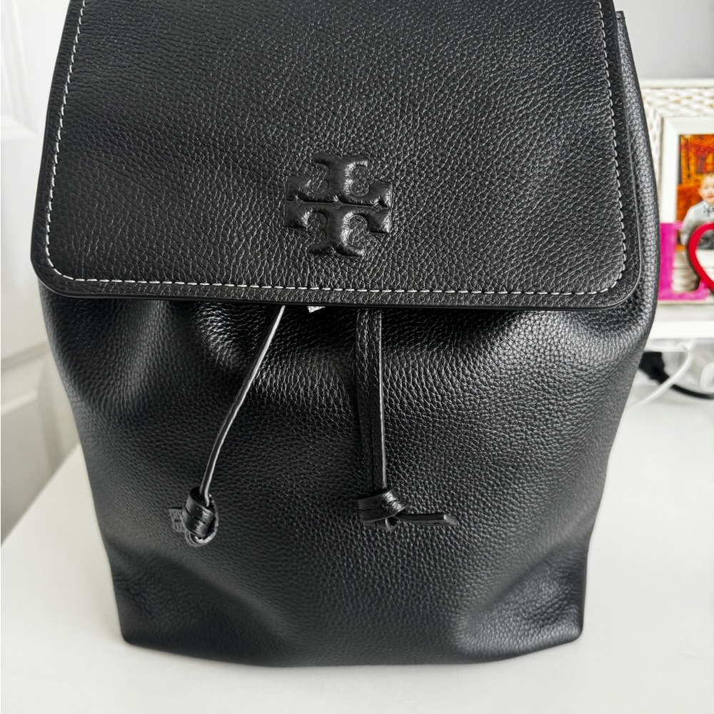 Black Leather Backpack Tory Burch
